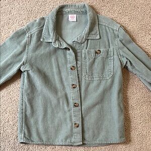 Green Corduroy Button-Up Shirt